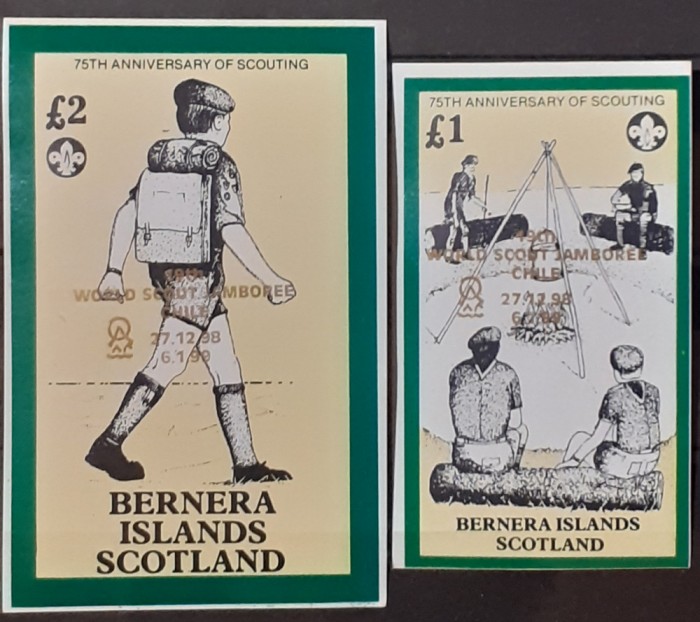 Bernera island cercetasi, scutism 2 Blocuri nedantelate MNH