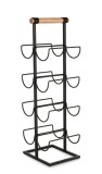 Cumpara ieftin Suport sticle vin otel negru lemn maro Isaac 19,5x19x60,5h