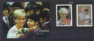 URUGUAY 1998, Printesa Diana, serie neuzată, MNH foto