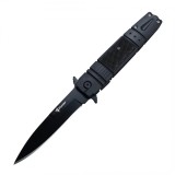 Briceag militar Foxter, lama pliabila, 22 cm, clema agatare, negru