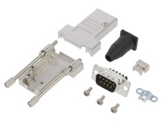 Conector D-Sub 9 PIN Tată Drept pe Cablu