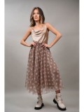 FUSTA LUNGA TUL CU ELASTIC IN TALIE SPLENDIDO Bej TALIE UNICA
