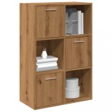 Gossi biblioteca, stejar artizanal, 60,5x30x90 cm, lemn prelucrat