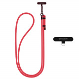 Snur pentru telefon, carabina, durabil, ajustabil, nailon impletit, universal - red velvet, Oem