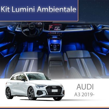 Lumini ambientale Audi A3 2021-2022 set complet control telefon sau sistem original CarStore Technology