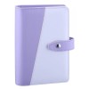 Caiet cu inele, dimensiuni deschis 18.7 x 18.9 cm, piele PU, metal, alb, violet, paginile de hartie nu sunt incluse