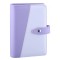 Caiet cu inele, dimensiuni deschis 18.7 x 18.9 cm, piele PU, metal, alb, violet, paginile de hartie nu sunt incluse