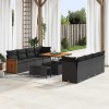 VidaXL Set de canapele pentru grădină 11 pcs Negru 100 x 100 x 71 cm 3363284
