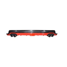 Ornament difuzor spoiler bara spate negru cu rosu universal cu ornament toba crom