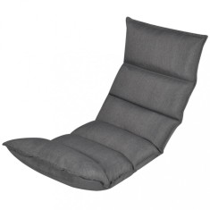 vidaXL Șezlong de podea pliabil, gri, material textil 242397