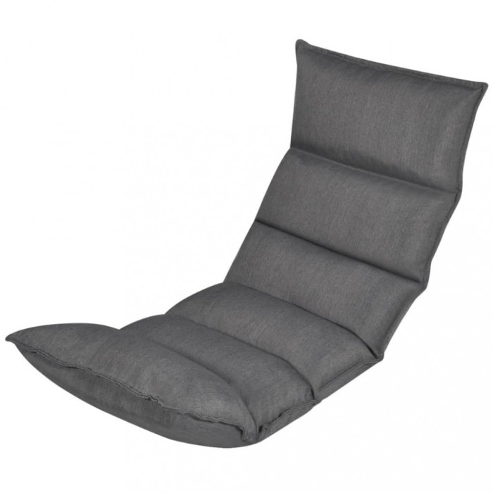 vidaXL Șezlong de podea pliabil, gri, material textil 242397