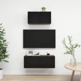 VidaXL Set dulapuri TV, 2 piese, negru, lemn prelucrat