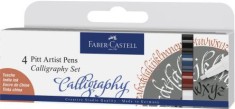 PITT ARTIST PEN SET CALIGRAFIC 4 BUC FABER-CASTELL foto