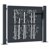 Cumpara ieftin Poarta pentru gradina, antracit, 105x80 cm, otel, model bambus