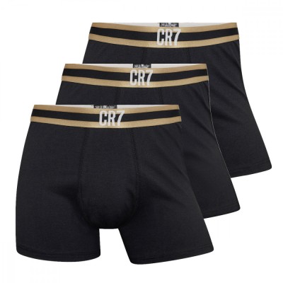 Cristiano Ronaldo boxeri de bărbați 3pack CR7 Basic black gold strip - M foto