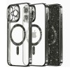 Husa MagSafe pentru Apple iPhone 14 Pro Max, Techsuit, Luxury Glitter, Neagra
