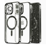 Husa MagSafe pentru Apple iPhone 13 Pro Max, Techsuit, Luxury Glitter, Neagra