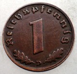 2.460 GERMANIA 1 REICHSPFENNIG 1937 D, Europa, Bronz