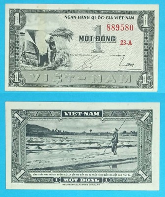 Vietnam Sud (p#11) 1 Dong. 1955 &amp;#039;Grane&amp;#039; aUNC serie: 889580 foto