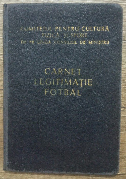 Carnet legitimatie fotbal/ Bucuresti, anii &#039;60