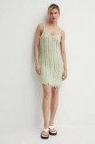 R&eacute;sum&eacute; rochie din amestec de lana ArmieRS Knit Dress culoarea verde, mini, drept, 20331113