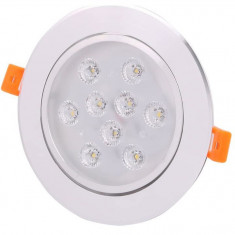 Resigilat Spot LED Techstar&reg; THD, Alb, Putere 9W, Culoare Lumina 6500K, CRI 80+, Radiator Aluminiu