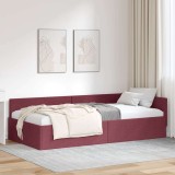 VidaXL Cadru de pat colțar cu headboard Manual bordo 100 x 200 cm