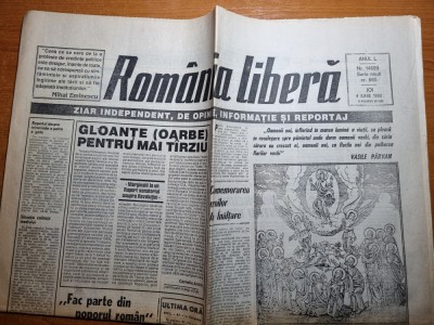 ziarul romania libera 4 iunie 1992-art regele mihai foto