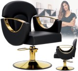 Scaun de coafat Jayce hidraulic rotativ pentru salonul de coafură Suport cromat scaun de coafor