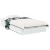 Cumpara ieftin Cadru de pat cu sertare, alb, 100x200 cm, lemn prelucrat