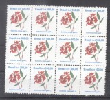 Brazil 1990 Flowers x 12 100Cr MNH DA.047