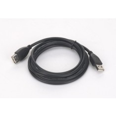 CABLU USB GEMBIRD prelungitor, USB 2.0 (T) la USB 2.0 (M), 1.8m, conectori auriti, negru, &quot;CCP-USB2-AMAF-6&quot; (timbru verde 0.08 lei)