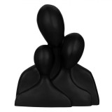 Statuie Decorativă, Ceramică, Familie, Negru Mat, Dimensiuni 24.5x11.8x29cm, Oem