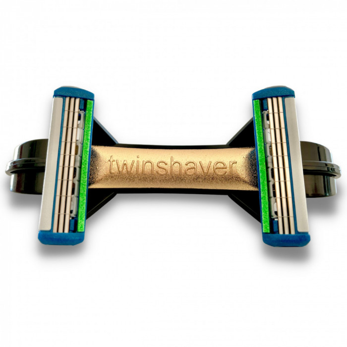 Aparat de ras si barbierit pentru cap si corp TwinShaver&reg; cu 4 rezerve incluse, fara taieturi, Negru