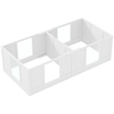 PawHut Cutie pentru căței, cu panouri clare, design &icirc;n 2 compartimente, pentru c&acirc;ini mici | Aosom Romania