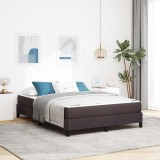 VidaXL Pat cu arcuri cu saltea Maro &icirc;nchis 160 x 200 cm țesătură