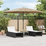 VidaXL Umbrelă soare de grădină cu st&acirc;lp din oțel, maro 388x388x248 cm