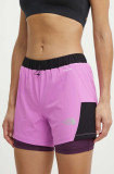 The North Face pantaloni scurti sport femei, culoarea violet, modelator, high waist, NF0A7SXRUHO1