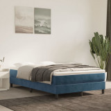 VidaXL Saltea de pat cu arcuri, albastru &icirc;nchis, 120x200x20 , catifea
