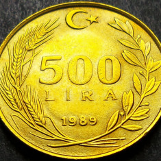Moneda 500 LIRE - TURCIA, anul 1989 * cod 1178 A = A.UNC