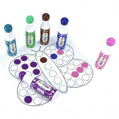 Carioci lavabile colorate, 45 ml, Dot Marker pentru buline, set 6 bucati foto