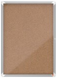 Avizier NOBO Premium Plus, interior, pluta, 9x A4, cu usa si cheie, natur