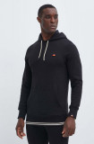 Ellesse hanorac de bumbac Koda OH Hoody barbati, culoarea negru, cu glugă, neted, SHR16446