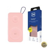 Baterie Externa Wireless 3MK PastelUp 10000mAh 22.5W QC + PD + FQI 1 x USB-A - 1 x USB-C - 2 x QI Roz