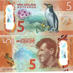 Noua Zeelanda 5 Dolari 2015 Polimer P-191a UNC