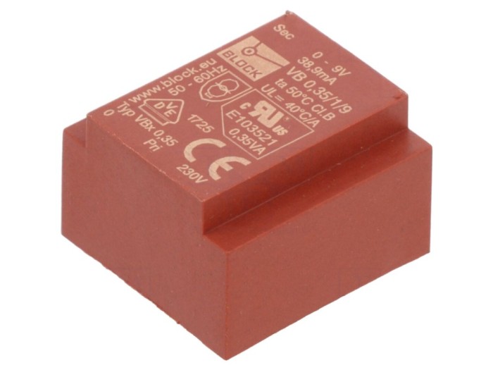 Transformator PCB 230VAC 9V &icirc;ncapsulat