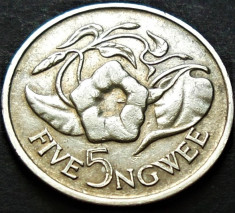 Moneda exotica 5 NGWEE - ZAMBIA, anul 1968 * cod 5375 foto