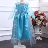 Rochie/rochita Elsa Frozen-carnaval petreceri tematice +accesorii, 6-7 ani, Bleu