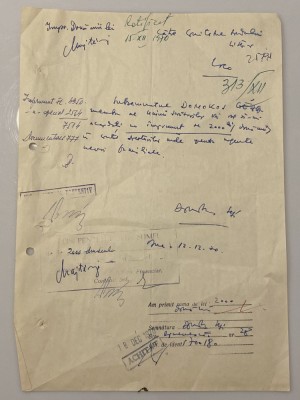 Domokos Geza - document vechi - manuscris, semnatura olografa foto
