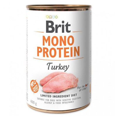 Conservă Brit Mono Protein Turkey, 400 g foto